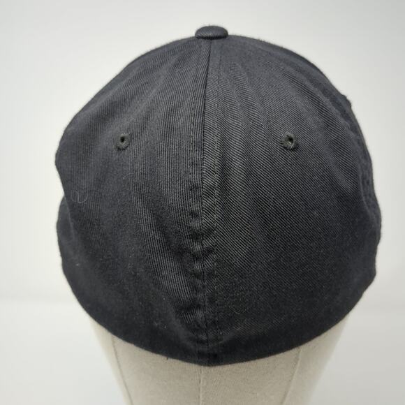 Volcom Fitted Baseball Cap Gray Medium Embroidered Vented Holes 6 Panel Flexfit - Picture 6 of 9